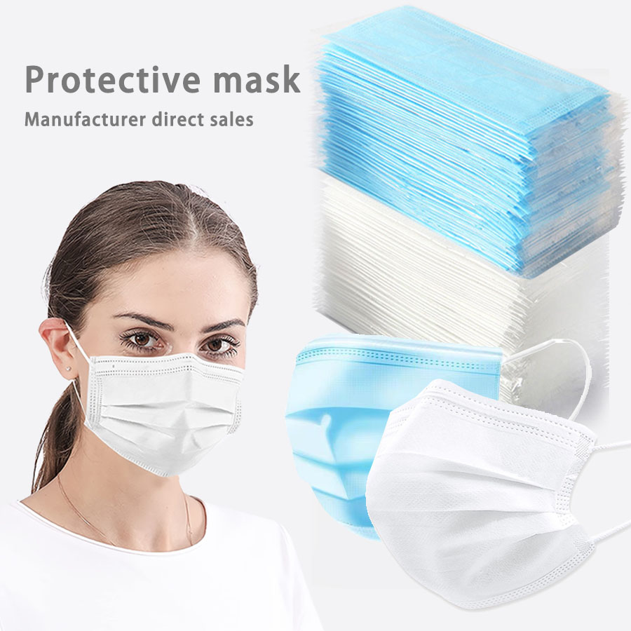 Disposable Mask Blue - 50/100 Buah Masker Sekali Pakai untuk