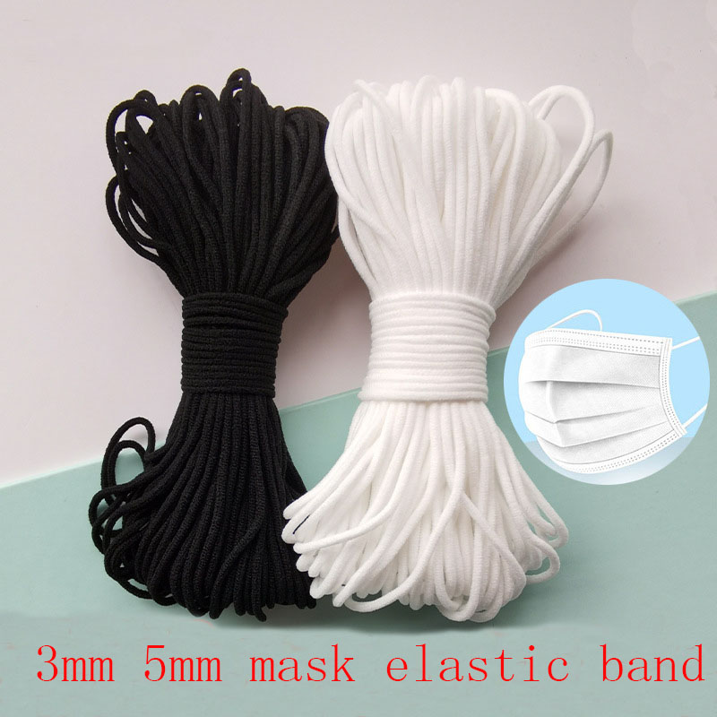 Mask Lanyard Adjustable - Masker Tali Elastis 3Mm Bulat Putih