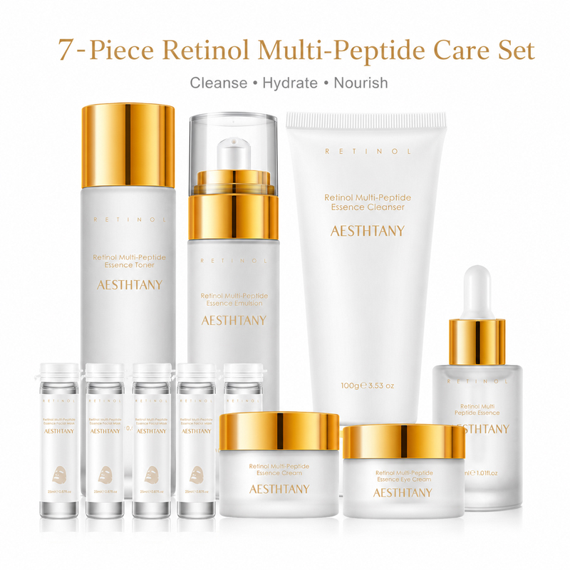 Face Mask Storage Box - 7PCS Set Perawatan Kulit Retinol Multi-Peptida,