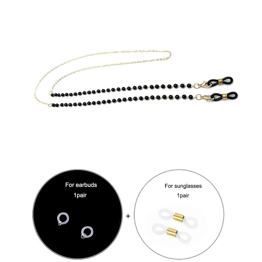 Mask Chain Holder - Rantai Manik Kristal untuk Tali Masker,