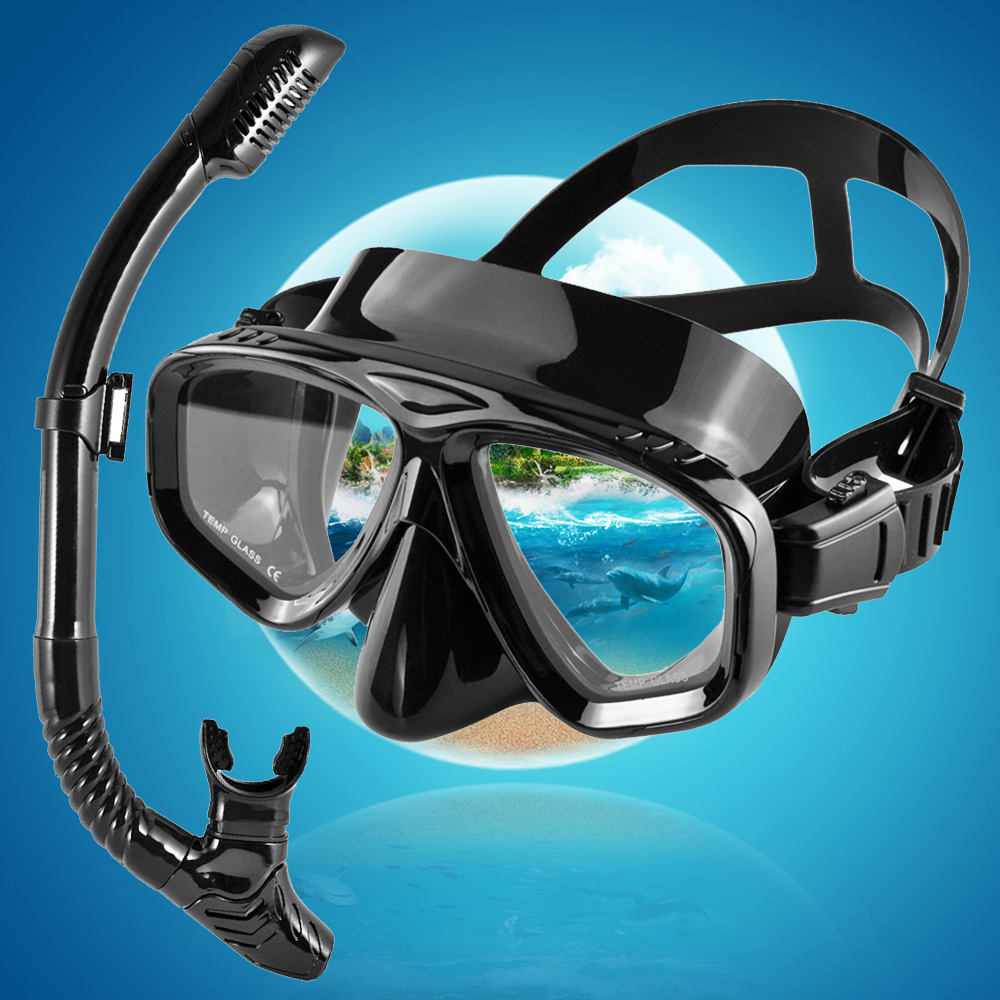 Anti Pollution Mask - Snorkeling kering, Set masker selam profesional,