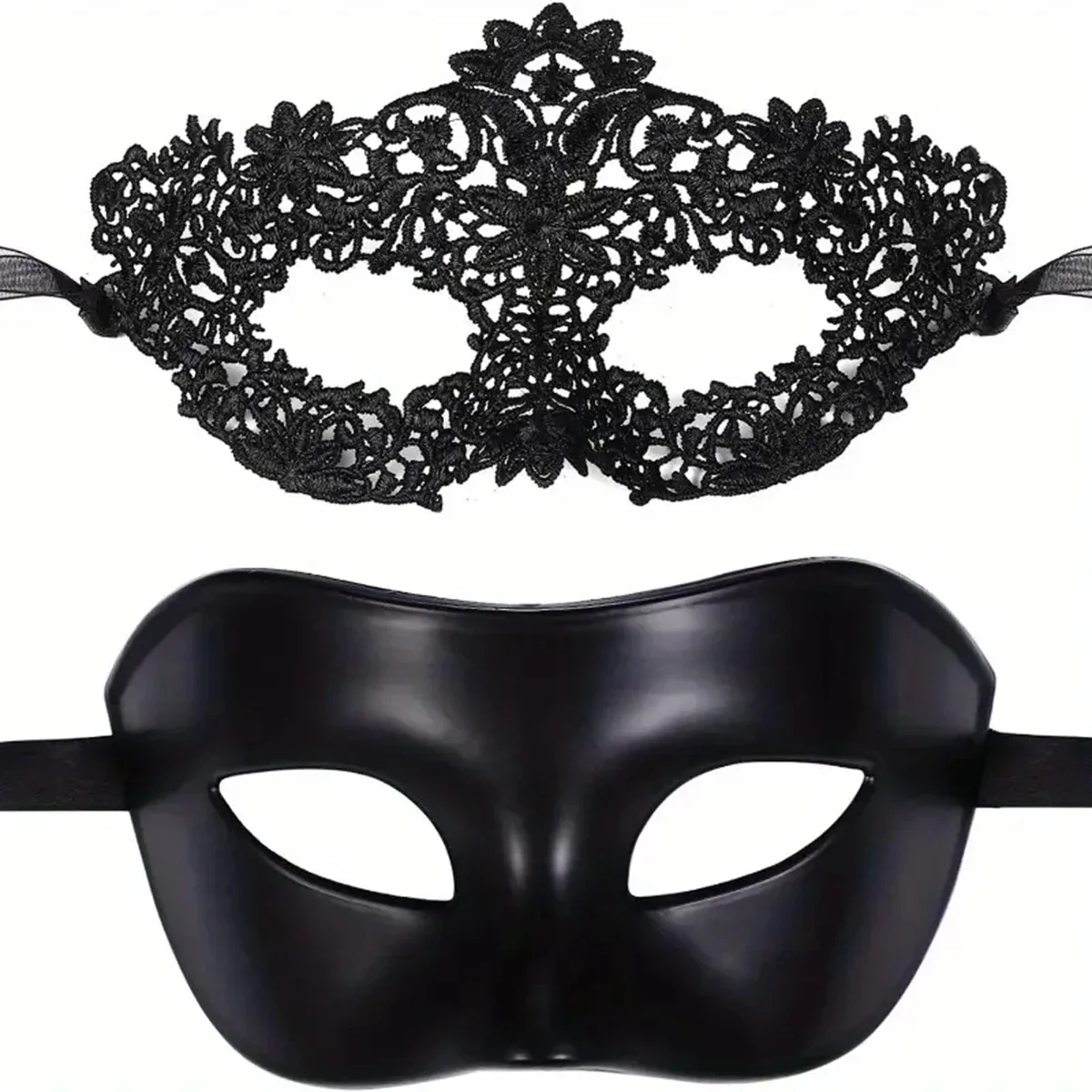 Black Face Mask Pack - 2 buah Set Masker Topeng Renda