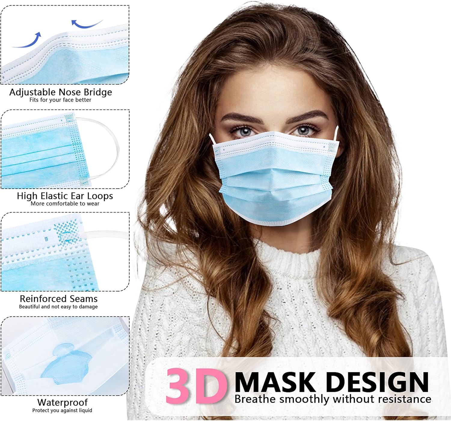 100 buah masker pelindung seka - Disposable Mask Blue ulasan dan harga