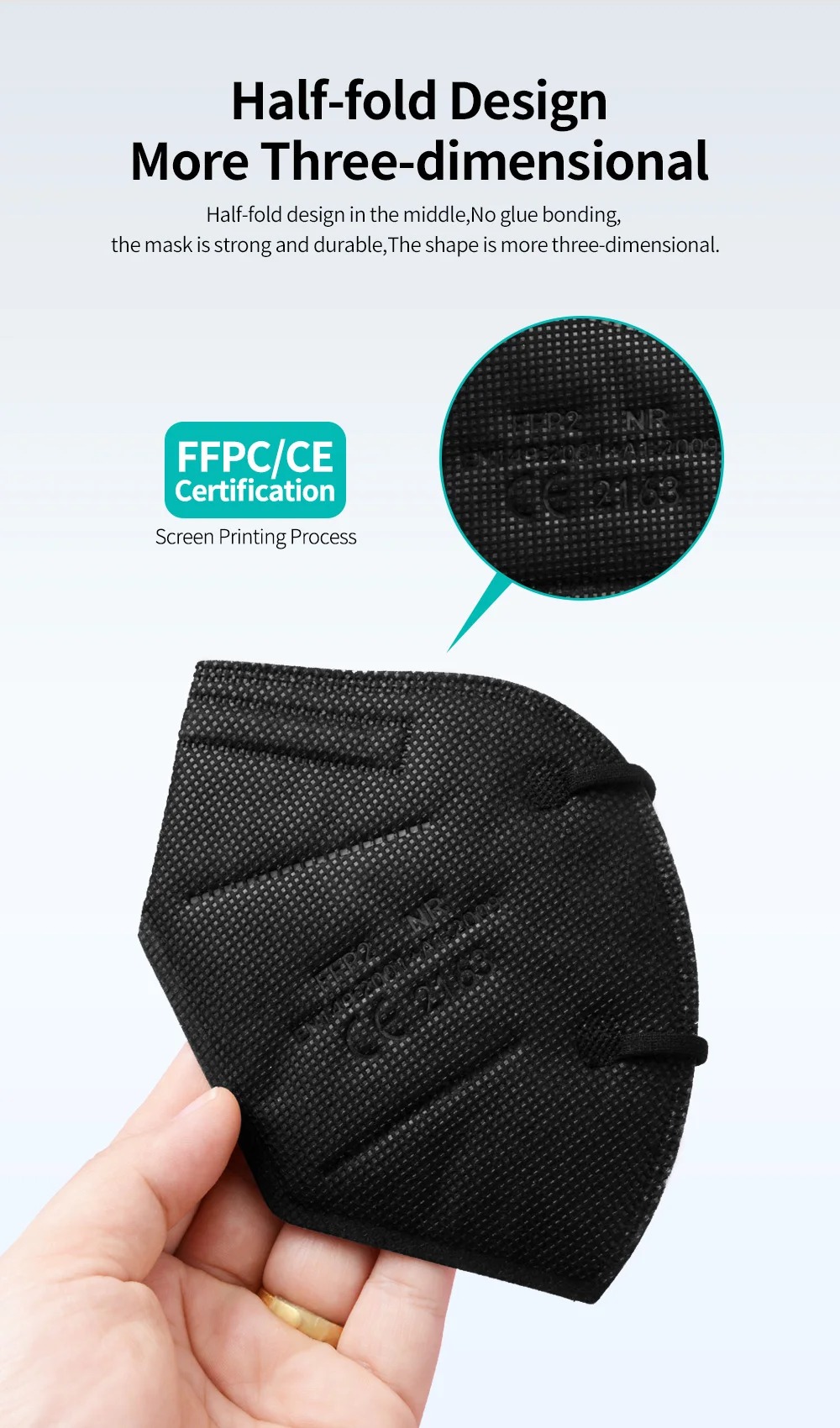 Masker FFP2 5 Lapis Bersertifi - Black Face Mask Pack ulasan dan harga