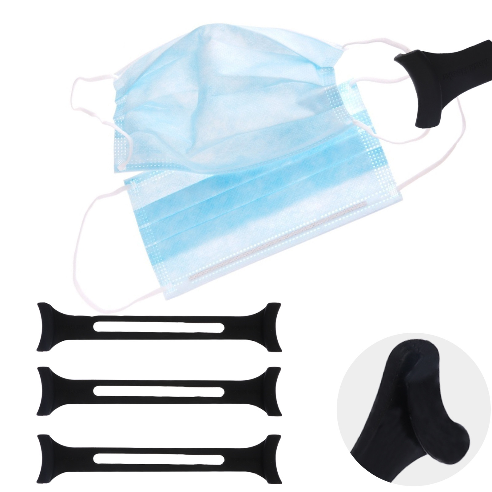 3Pcs Pengait Masker Silikon Pr - Mask Ear Saver Strap ulasan dan harga