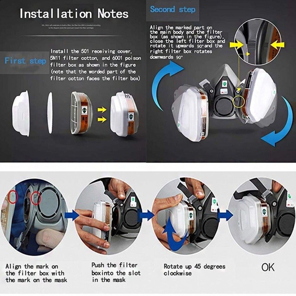Dapat digunakan kembali ‌ Resp - Respirator Half Face ulasan dan harga