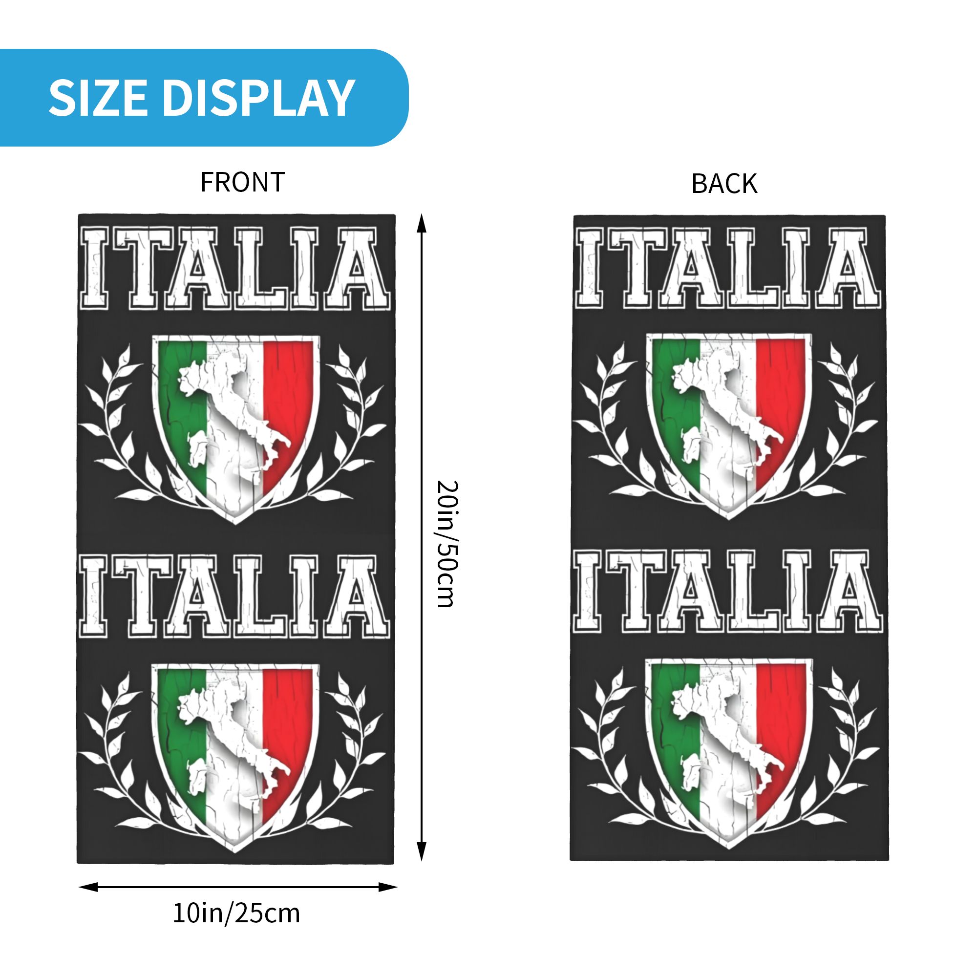 Bandana Bendera Italia Kustom, - Neck Gaiter Face Cover ulasan dan harga