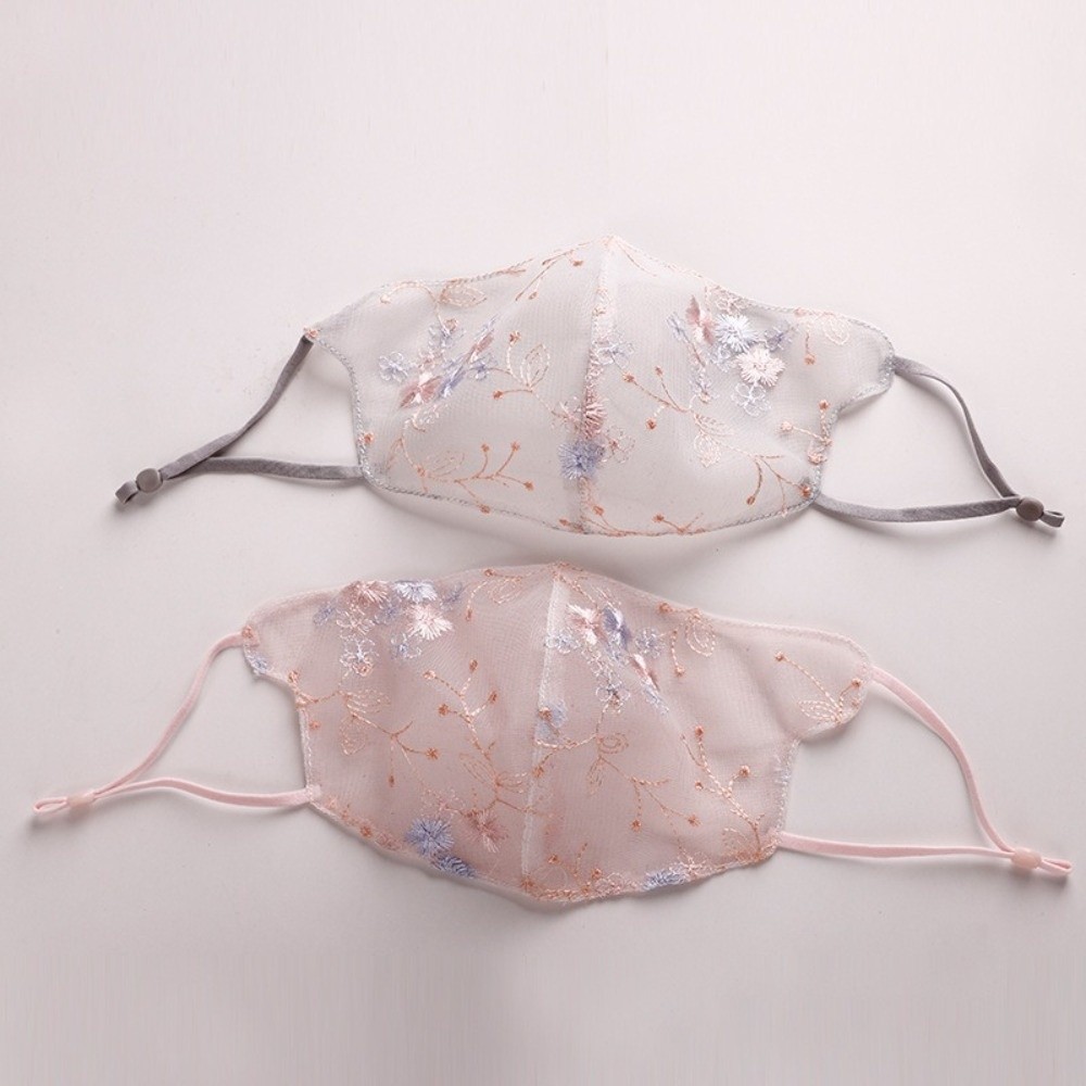Masker Kerudung Bunga Bordir K - Cloth Face Mask Washable ulasan dan harga