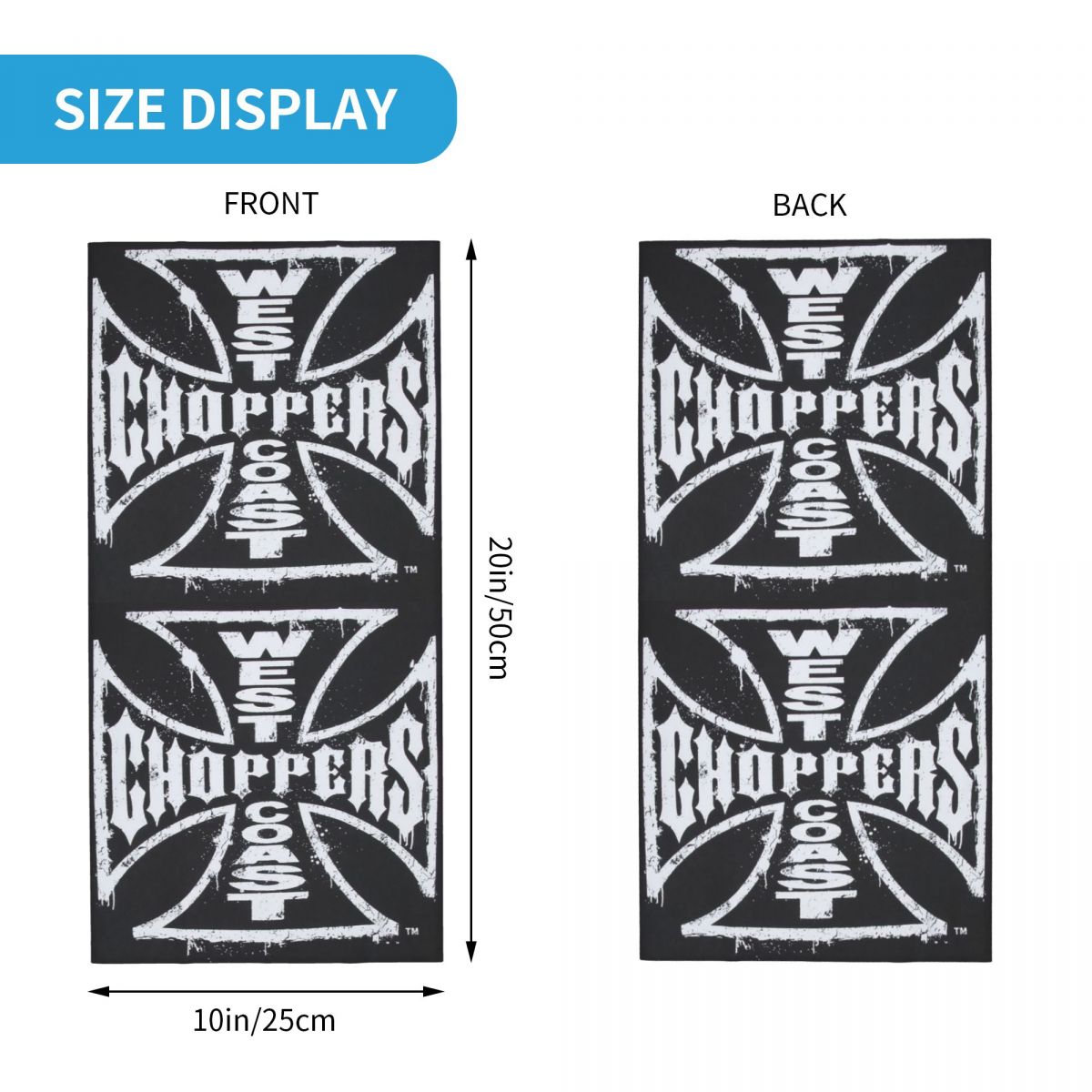 West Coast Iron Cross Choppers - Neck Gaiter Face Cover ulasan dan harga